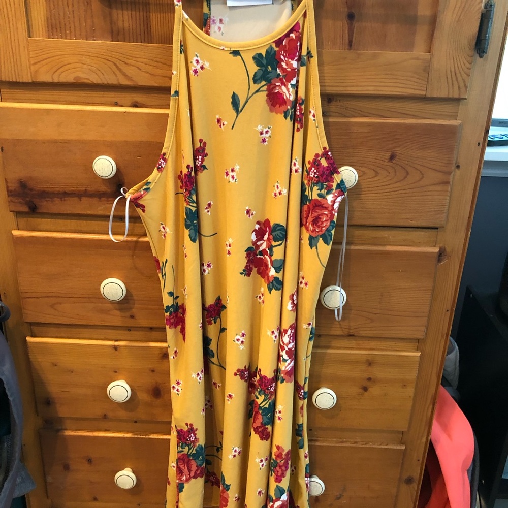 Yellow floral dress